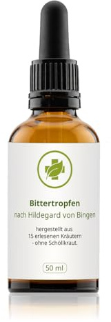 vitalundfitmit100 Bittertropfen 50 ml nach Hildegard von Bingen, 15 Kräuterextrakten, vegan