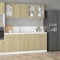 Willood Juego de Muebles de Cocina 4 Piezas Comedor Mobiliario Armario Estante Almacenaje Microondas Fregadero Lavavajilla Madera Contrachapada Roble Sonoma