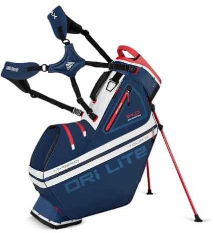 Big Max Dri Lite Hybrid Tour 2 - Sac de golf imperméable - Sac trépied - Rouge marine