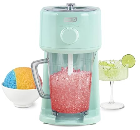Dash Deluxe Shaved Ice & Slushy Maker - Easy-to-Use Slushy & Snow Cone Maker - Includes Serving Pitcher & Recipe Guide for Homemade Treats - Aqua