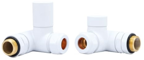 Dual Fuel Manual Radiator Valve White Corner - 1/2 x 15mm