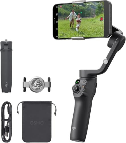 DJI Osmo Mobile 6 Stabilizzatore Gimbal per iPhone Android 3 Assi, Gimbal Cellulare Gimbal Estensione Integrata, Tracciamento Oggetti, Portatile e Pieghevole, Stabilizzatore Vlogging, YouTube TikTok