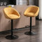 Ya-Home Juego 2 Taburetes de Bar Modernos Taburetes Alto de Cocina con Respaldo,Sillas Bar Giratorios Sillas Altas de Mostrador Regulables para Isla Cocina/Restaurante,Amarillo