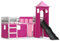 LAPOOH Bunk Bed with Slide and Curtains Pink 90x200 cm,Bunk Bed Frame,Double/Single Bed,Bunk Bed-3284193