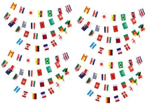 HEMOTON 2 Sätze Wm-saite 2022 Banners Dekoration Party Flag Football Internationale Fahnenbanner Fußballpokal Fußball Ball Flaggen Für Teenager Hängende Landesflagge 2 Stück * 2