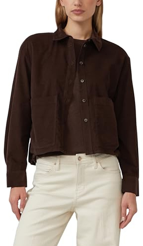 s.Oliver Damen Verkürzte Feincord-Bluse mit Aufgesetzten Taschen Hemdbluse Langarm