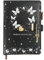 Qefuna journal avec cadenas cœur et papillon UV – Carnet A5 pour filles et adultes, 200 pages (100 g/m²), ligné 8 mm, porte-stylo, marque-page – Idée cadeau en noir