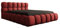 Luxusbetten24 Designer Polsterbett Boston Stoff 180x200 mit Stauraum, inklusive Aufbau | Bezug: Stoff | Farbe: Rot