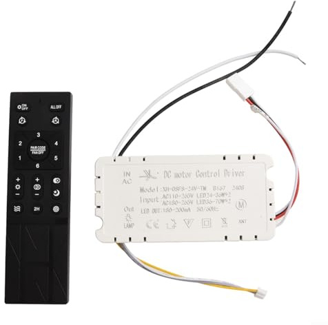 Eawfgtuw Ceiling Fan Light Remote Control Kit, Dimmable Controller, 6- Dimmable Controller Driver, Variable Frequency Control, Fan Adjustment, Bedroom Fan Light Ventilation Control