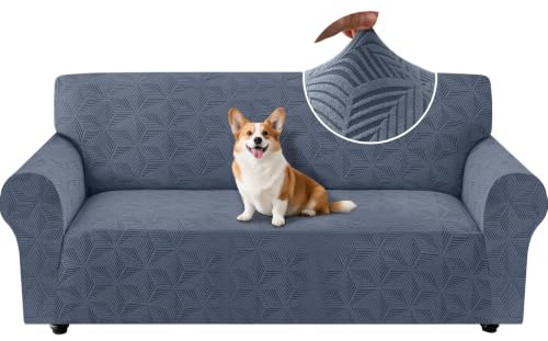 Ystyle Universal Sofa Überzug 3 Sitzer mit Armlehne, Dunkel Grau | Weicher Stretch Sofabezug, Couchbezug Kratzfest Rutschfest, Strecken Sofaüberwürfe, Sofaschoner Waschbar für Wohnzimmer