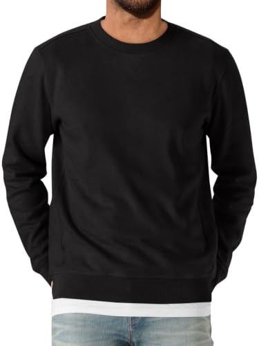 Runcati Herren Sweatshirt Langarm Rundhals Pullover Männer | Regular Fit,Einfarbig,Sweater,Ohne kapuze,Langarmshirt,Basic,Freizeit,Sport,Oberteile