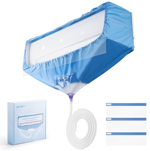 Reashy Mini Split Cleaning Kit, Waterproof Air Conditioner Cleaning Bag, Split Unit Cleaner with PVC Cleaning Cover, Support Plate, Waterproof Curtain, Water Retaining Sheet, Outlet Pipe