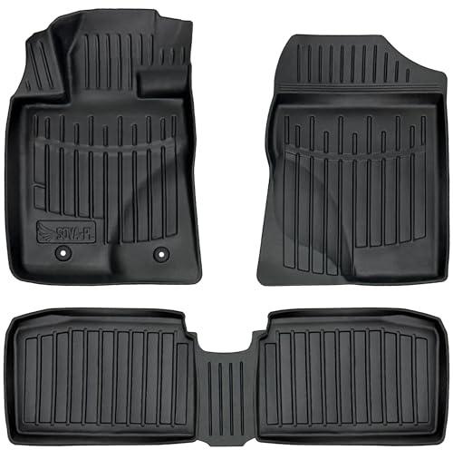 Gummimatten 3D passend für Toyota Avensis II T25 (2003-2009) Kombi/Touring Sports, Sedan/Limousine, Liftback | Gummimatte | Auto Fußmatten Gummi | rutschfeste Antirutschmatte