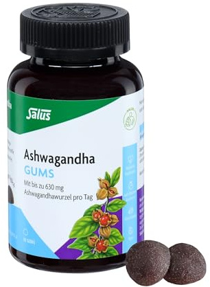 Salus Ashwagandha Gums – Gelassenheit to go - mit Ashwandhawurzel und 90% Fruchtgehalt - vegan, ohne Gelatine & künstliche Farbstoffe - Apfel-Blaubeer Geschmack - 50 Gums