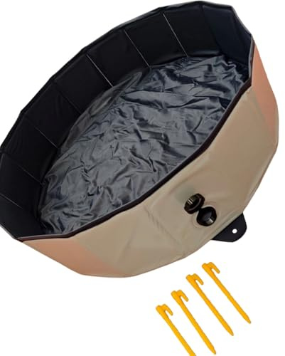 carotoe Grande e spaziosa vasca da bagno per galline e anatre, trasportabile, pieghevole, struttura resistente con fondo antiscivolo, contenitore multiuso per il bagno di sabbia per animali domestici