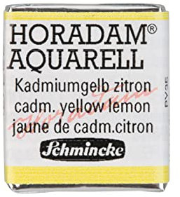 Schmincke – HORADAM® AQUARELL - feinste Künstler-Aquarellfarben, 223 Kadmiumgelb zitron, 14 210 044, 1/2 Näpfchen
