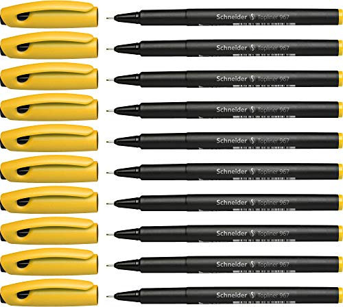 Schneider Topliner 967 Fineliner (Strichstärke 0,4 mm) 10 Stück gelb