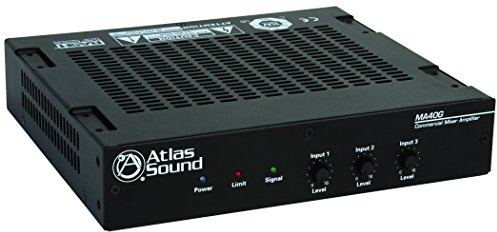 Atlas Sound MA40G Global Mixer Amplifier 3 Channel 40 Watt Balanced MicLineTel Input