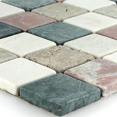 Pierre Naturelle Marbré Mosaïque Cotto Beige Vert Noce