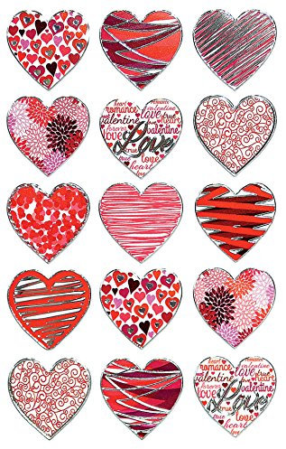 AVERY Zweckform 57521 Deko Sticker Herzen (Effektfolie) 15 Aufkleber