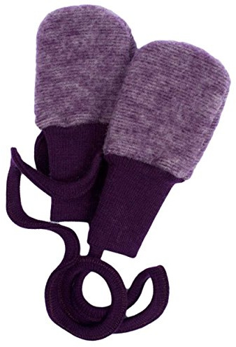 Cosilana, Baby Fleece Fäustel ohne Daumen, 60% Wolle (kbT), 40% Baumwolle (KBA) (1, Lila-Melange)