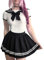 Littleforbig Adult Baby Onesie Diaper Lover (ABDL) Snap Crotch Romper Onesie Pajamas - Cosplay Magical Girls Black Onesie Skirt Set(Size:L)