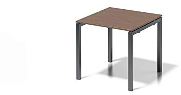 BISLEY Cito Schreibtisch, 740 mm höhenfixes U-Gestell, Metall, Wn334 Dekor Nußbaum, Gestell Anthrazitgrau, 80 x 80 x 74 cm