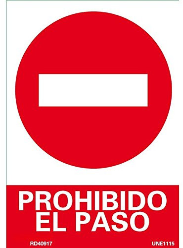FERRETELIX® Señal Cartel PVC 40x30 Prohibido el paso