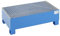 eurokraft | basic | Stahl-Auffangwanne für 200-l-Fässer | LxBxH 1200 x 800 x 360 mm | mit Zulassung | blau pulverbeschichtet | mit Gitterrost