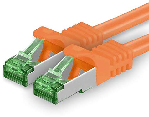 1aTTack.de Câble Réseau Cat7 Cat 7 10 GB/s - 1x 2m - RJ45 Ethernet LAN DSL Routeur Modem - Orange