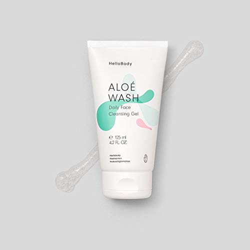 HelloBody Aloé Wash Gesichtsreinigungsgel (125 ml) – feuchtigkeitsspendende Gesichtsreinigung für trockene Haut – mit Aloe Vera und Gurkenwasser