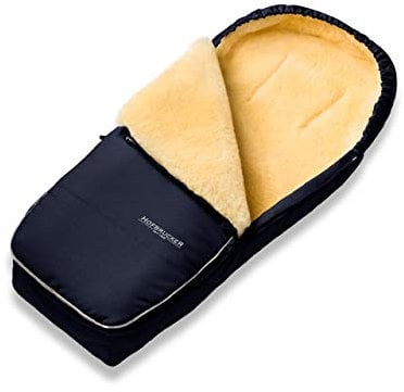Hofbrucker Lammfell-Fußsack Alaska für Kinderwagen und Buggy, Babyfusssack mit Lammfell, Warmer Winterfußsack mit Mumienform, Babyfusssack geeignet 0-3 Jahre