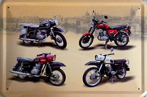Blechschild Schild 20x30cm gewölbt - MZ Zschopau Trophy Motorrad DDR Ostalgie Osten