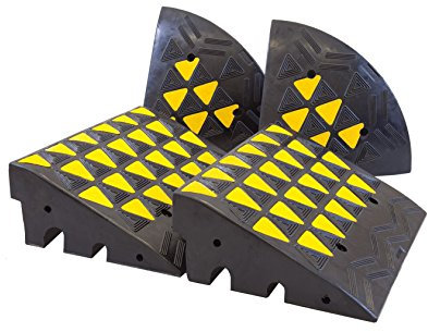 The Ramp People Kerb Ramp Kits 10cm - 20cm - Heavy Duty Rubber Ramps 20,000kg Capacity Includes Fixings Ramps for Cars, HGVs, Loading (10cm)
