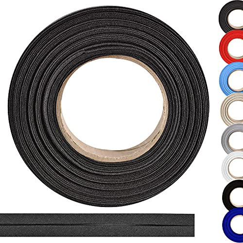 ME:NaMa Schrägband aus 100% Baumwolle - 10 m x 18 mm (gefalzt) - Hochwertiges Einfassband, Baumwollband, Schrägband - Ideal zum DIY-Nähen - In Belgien hergestellt, auf Einer Rolle (Dunkelgrau)