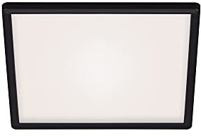 BRILONER - LED Deckenlampe mit indirektem Licht, flach, neutralweiße Lichtfarbe, Lampe, Deckenleuchte, Wohnzimmerlampe, LED Panel, Küchenlampe, Deckenbeleuchtung, 29,3x29,3x2,8 cm, Schwarz
