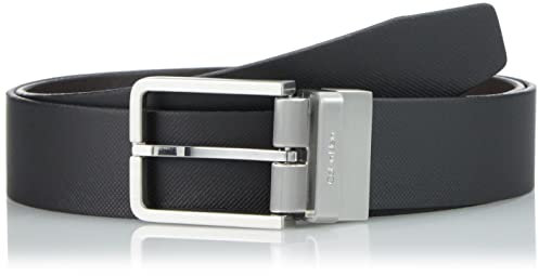 Calvin Klein Herren ADJ/REV CK Depth PQ 35MM K50K509754 Gürtel, Schwarz (Black Textured/Dark Brown Smooth), 115
