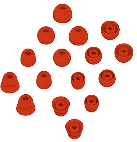 Rhinenet 8 Pairs Ear Tips Compatible with Beat Powerbeats Pro Wireless Earphones Replacement Silicone Earbuds Tips Earplug Headphone Cover Sweatproof Easy to use Comfortable Ear Buds (Red)