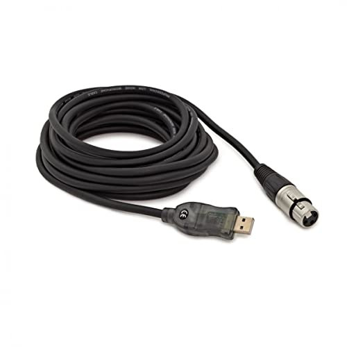 gear4music Cable de micrófono USB - Cable de interfaz de audio XLR de 5 m