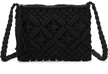 LHHMZ Damen Handgemachte Strand Crossbody Handtasche aus Stroh Sommer Strand Umhängetaschen Kleine aus Stroh