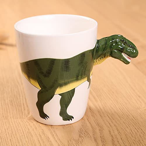 Taza de café con diseño de dinosaurio 3D, 420 ml divertida taza de café de cerámica con animales, regalo para cumpleaños, Navidad, Acción de Gracias, Día del Padre, Día de la Madre (Dinosaurio 01)