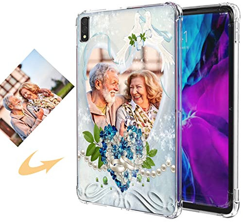 CXKJ Transparente Funda Personalizada para Samsung Galaxy Tab S8 11.0,Diseño tu Foto Imagen o Texto Personaliza Carcasa,Silicone Ultradelgado Case Cover Protector Anti-arañazos Funda