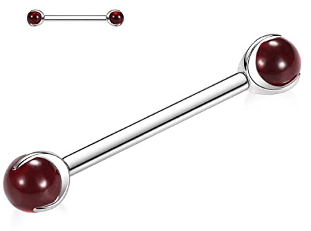 AROWRO 14G Nippelzungenringe G23 Titan Nippelschmuck Gerade Barbells Nippelzungenstange 12mm-18mm