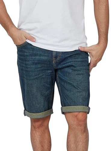 TOM TAILOR Jeans Shorts Herren Stretch Kurz Regular Slim Fit Josh | Kurze Hosen Bermuda Shorts Sommer Denim Einfarbig Blau Schwarz 30 31 32 33 34 36 38 40 42
