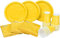 HEKU Set monouso per feste, 120 pezzi, colore giallo, adatto per 30 ospiti, con piatto di carta, bicchieri da festa (0,25 l) e tovaglioli (33 x 33 cm), ideale per feste, barbecue, compleanni e