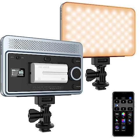 VILTROX 18W Lampe vidéo LED à intensité Variable Lumière de caméra avec contrôle d'application 2800K-6800K IRC95+ Batterie Rechargeable NP-F550 Panneau Lumineux de pour caméscope DSLR Youtube Vlog