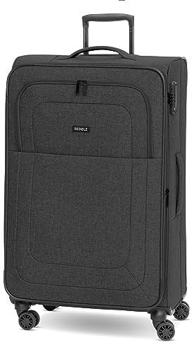 REDOLZ großer Weichschalen Koffer für Damen & Herren | Leichter Trolley 77 cm mit 4 Doppelrollen & TSA-Schloss | mit Dehnfalte erweiterbar (Essentials 12)
