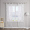 SCHOAL Schiebegardinen mit Schlaufen Transparente Schiebevorhang 2er Set Voile Gardinenschal Fensterschal mit glänzenden Wellen Muster BxH 57x225cm Silber