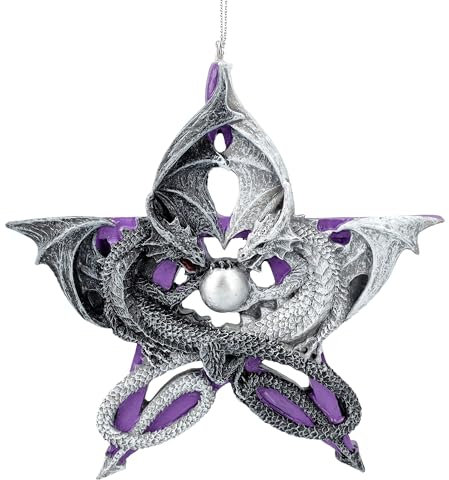 Exklusiver Weihnachtsbaumschmuck Drachen Pentagramm von Anne Stokes - 13 cm, Weihnachtsdeko, Fantasy, Gothic