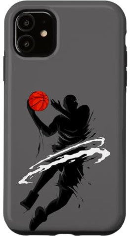 Bahaa's Tee iPhone 11 Basketball 'Slam Dunk' Theme Case - Black Hybrid Polycarbonate & TPU